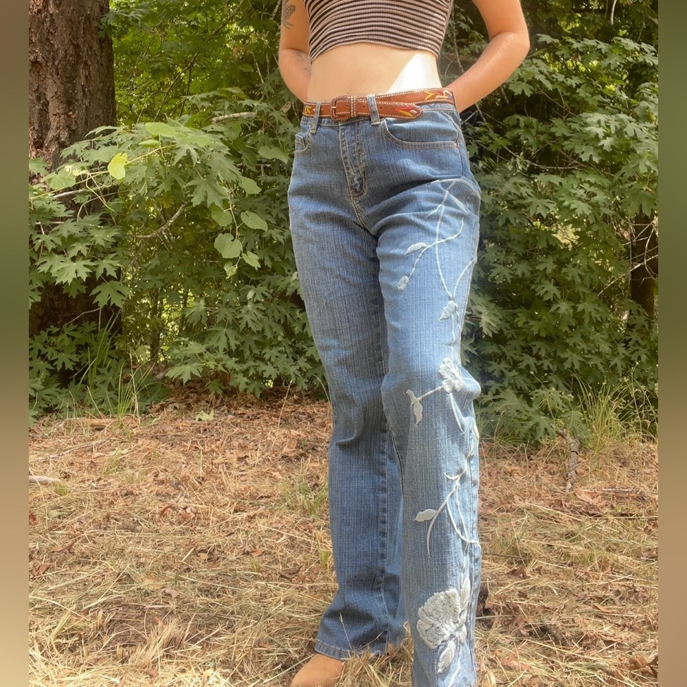 Coldwater Creek Embroidered Boot Cut Jeans